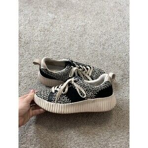 Dolce‎ Vita Dolley Women's Sneaker, Black White Knit, Size 8.5,  Retro Style